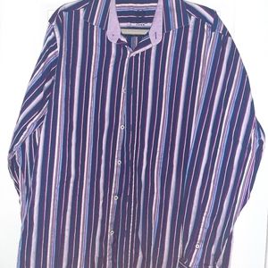 Bugatchi Uomo multicolor stripe shirt